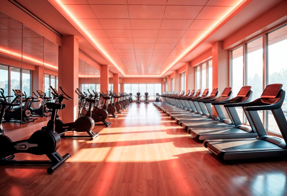 Cardio deck with natural light